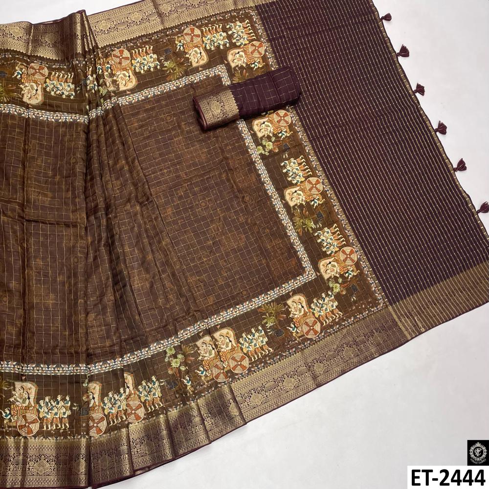 BROWN SILK SAREE