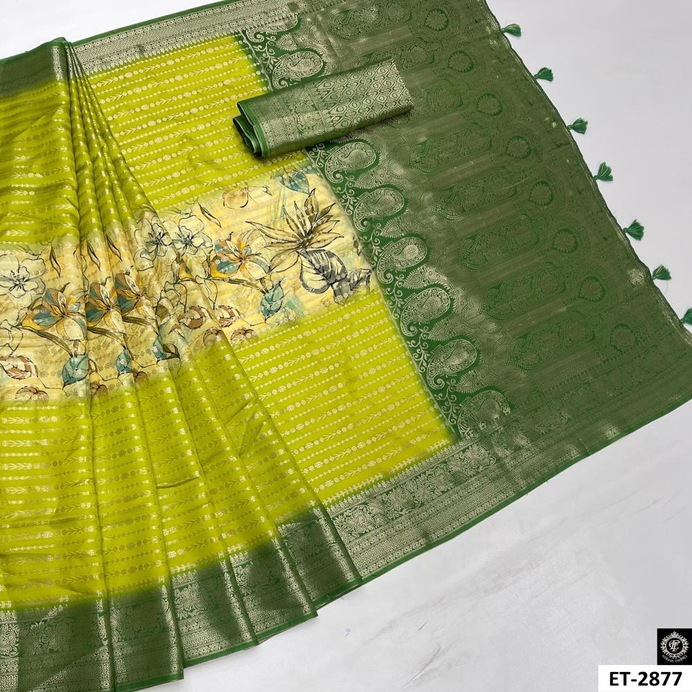Dark Green  Motifs Saree