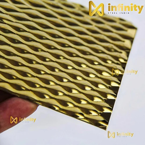 Stainless Steel Pvd Coated Decorative Sheets - Color: Golden