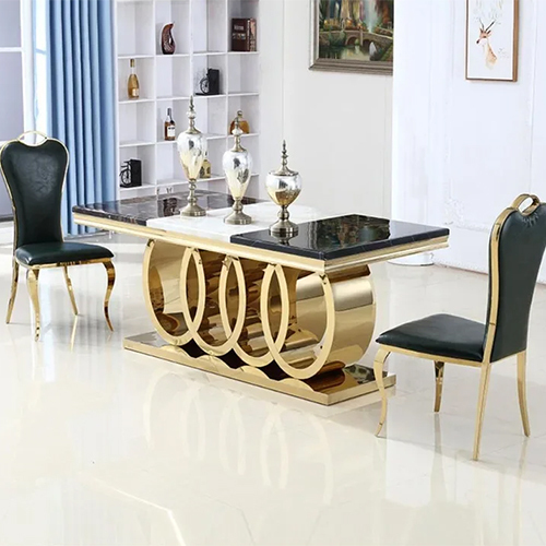 Stainless Steel Gold Coated Side Table - Color: Multicolor