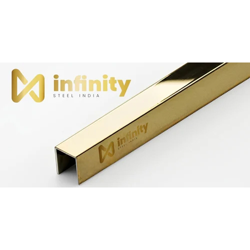 304 Stainless Steel Decorative U Profiles - Color: Golden