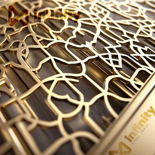 Laser Cut Metal Screen - Color: Golden