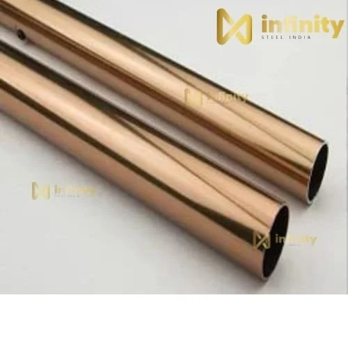 Stainless Steel Pvd Titanium Coated Pipes - Color: Golden