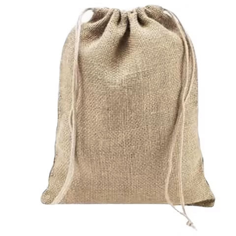 Christmas Burlap Drawstring Gift Bag Handmade From Jute