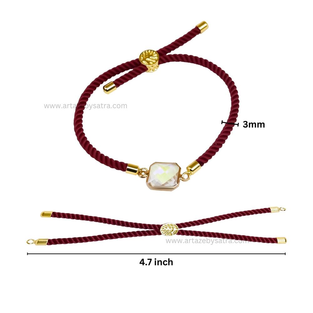Nylon Bracelet Cord With Sliding Slider Stopper Beads | Size : 2mm | Qty : 1pc