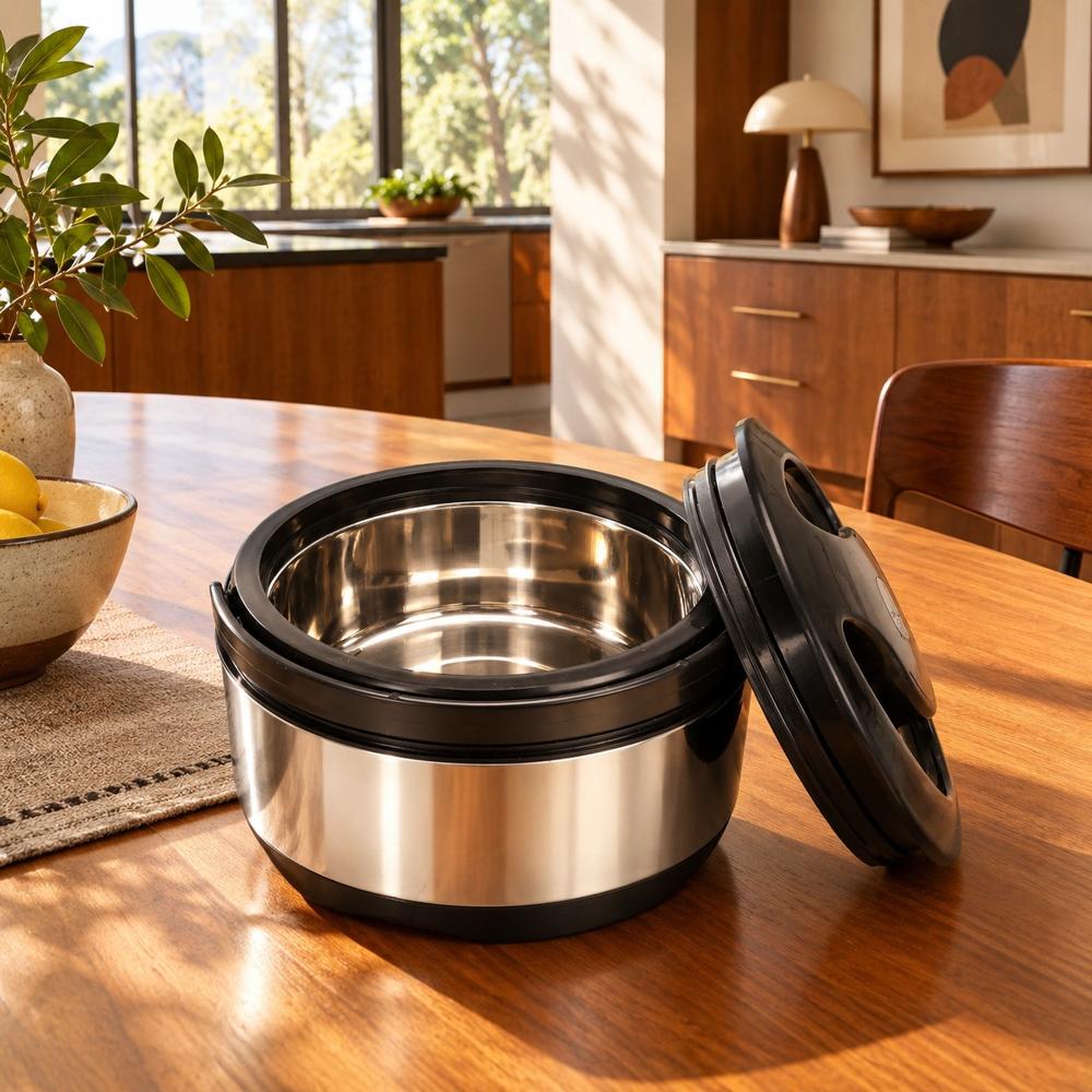 Stainless Steel Thermoware Casserole (3500 Ml) - Color: Silver