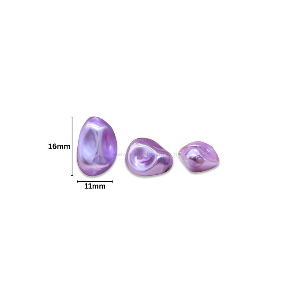 Uncut Glass Pearl Drop Beads | Size : 16*11mm | Qty : 1per line-26pcs approx | GB55m