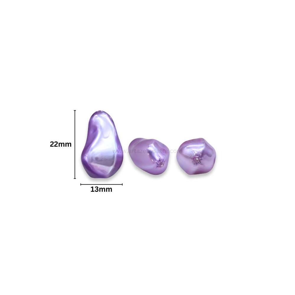 Uncut Glass Pearl Drop Beads | Size : 22*13mm | Qty : 1per line-19pcs approx | GB54s