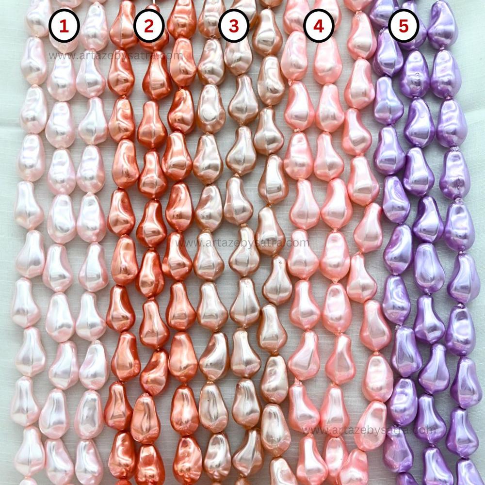 Uncut Glass Pearl Drop Beads | Size : 22*13mm | Qty : 1per line-19pcs approx | GB54s