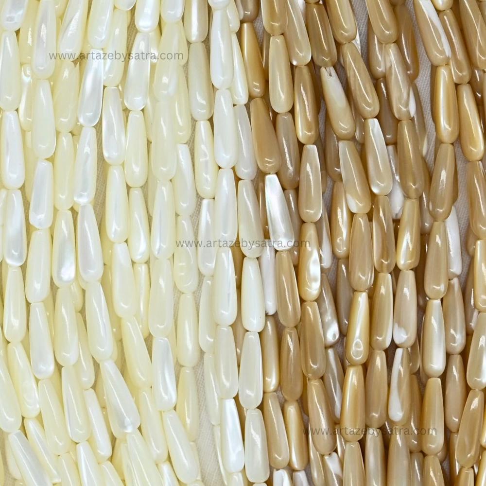MOP Teardrop Beads | Qty : 1 line-approx 25pcs | Size : 5*16mm | PB247