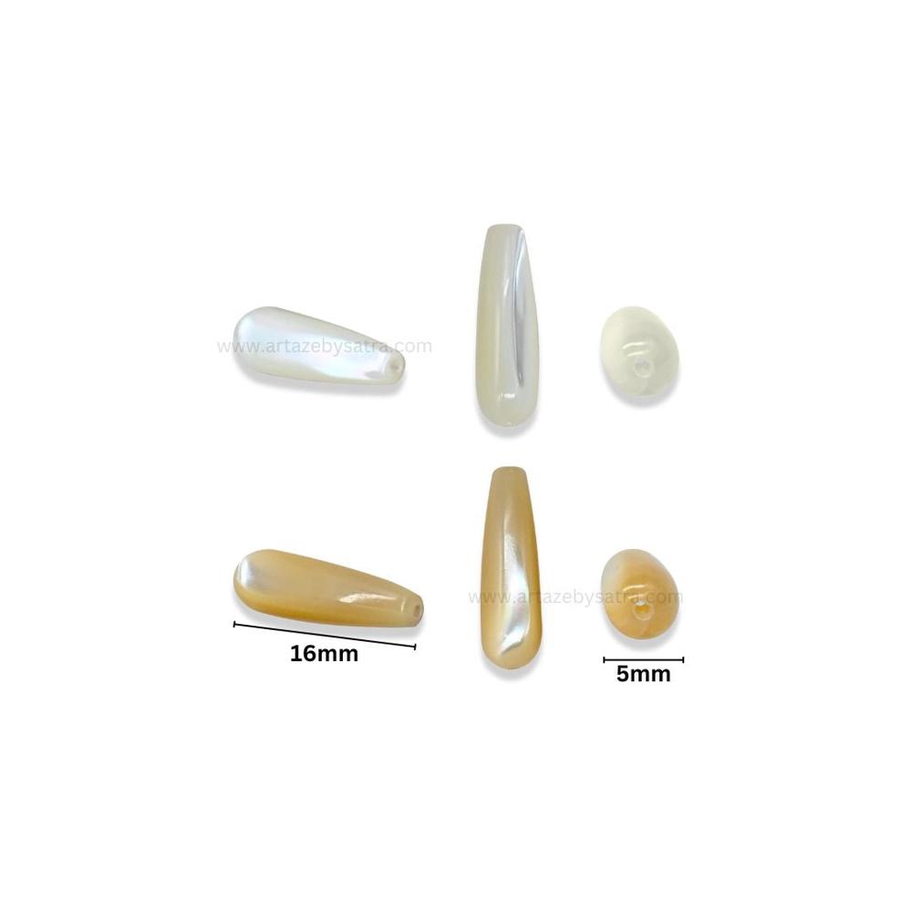 MOP Teardrop Beads | Qty : 1 line-approx 25pcs | Size : 5*16mm | PB247
