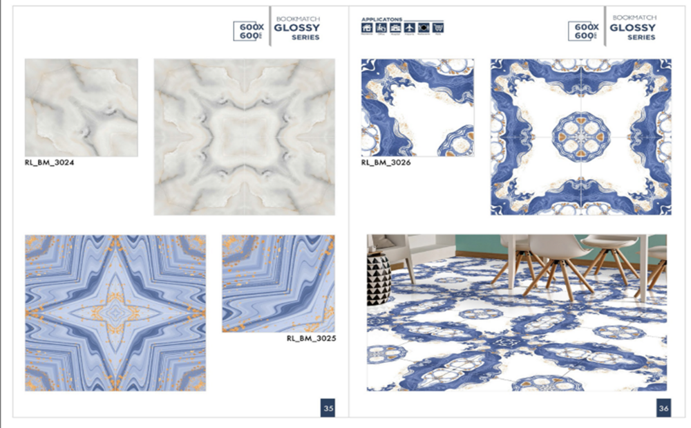 Porcelain tiles for bathrooms