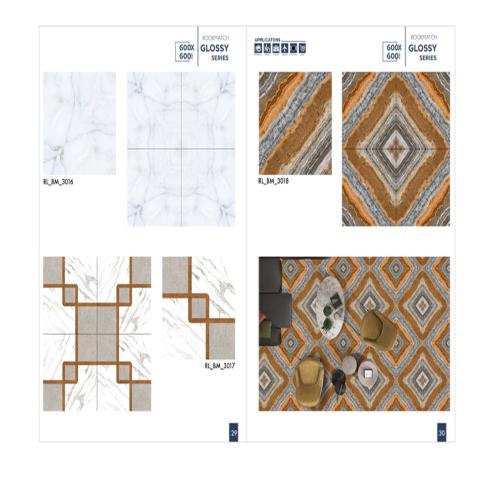 Porcelain tiles for bathrooms