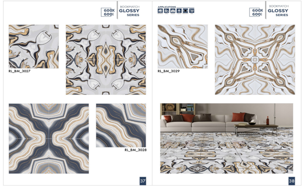 Porcelain tiles for bathrooms