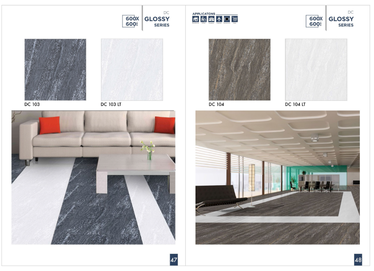 Rectified porcelain tiles