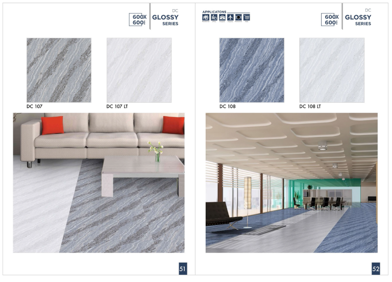 Rectified porcelain tiles