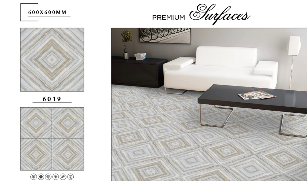 Textured porcelain tile