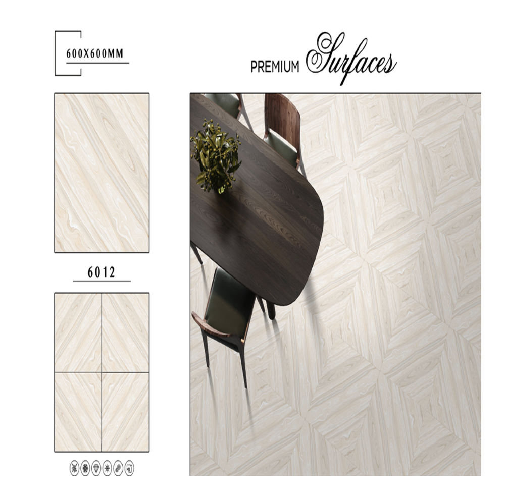 Textured porcelain tile