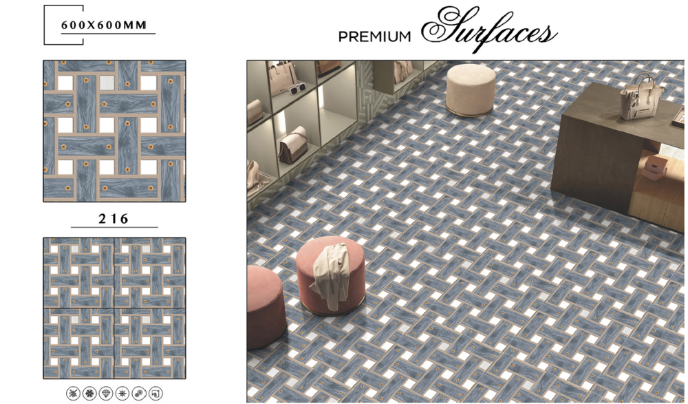 Stone-look porcelain tile