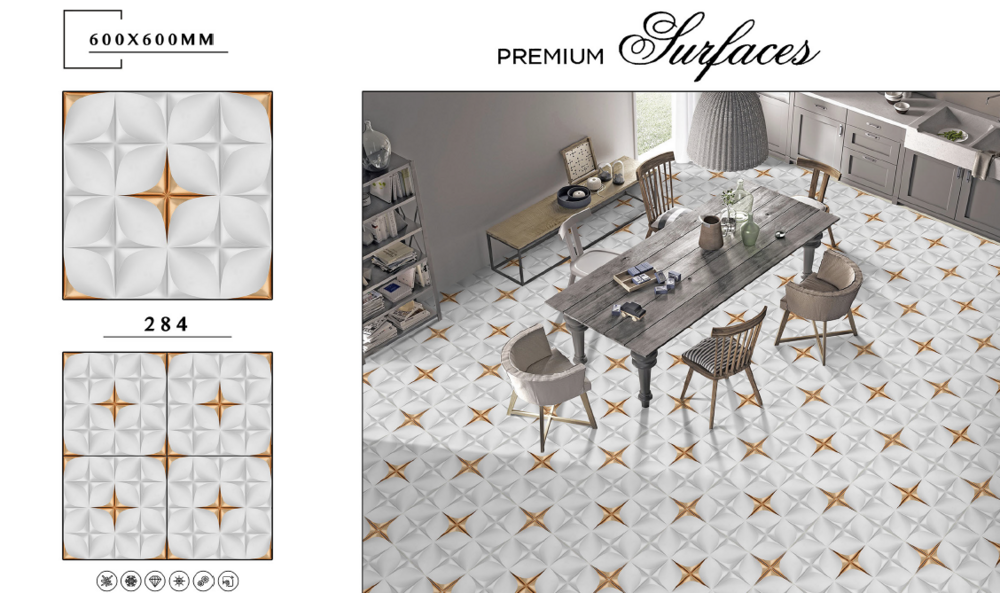 Stone-look porcelain tile