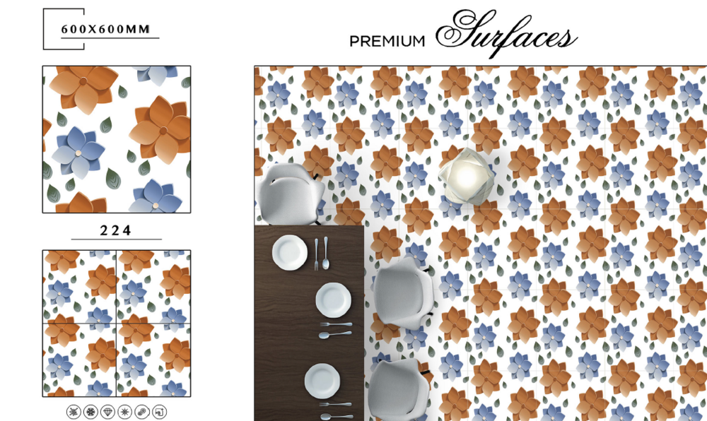 Stone-look porcelain tile