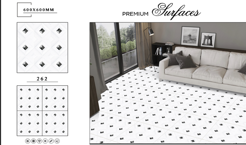 Stone-look porcelain tile