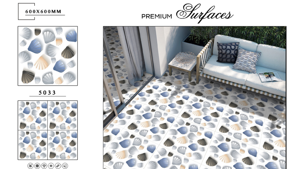 Slip-resistant porcelain tile