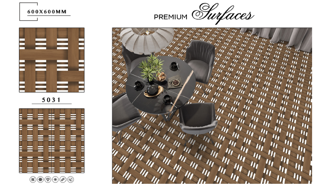 Slip-resistant porcelain tile