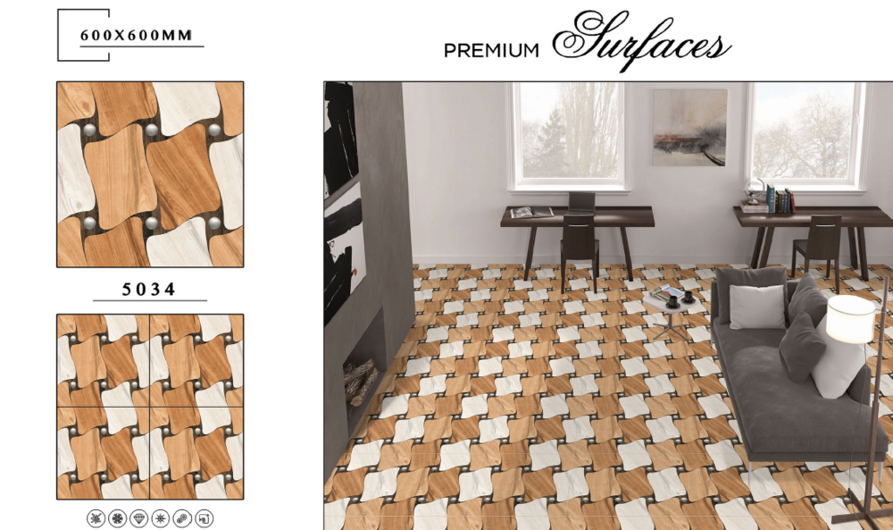 Slip-resistant porcelain tile