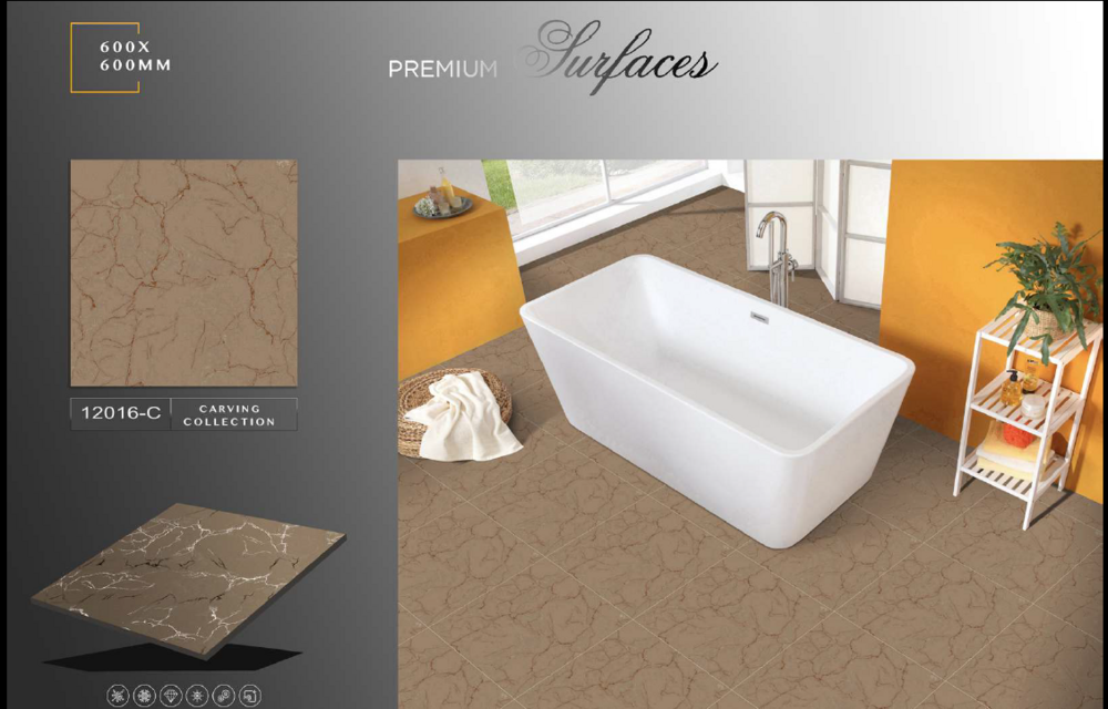 Polished porcelain tiles