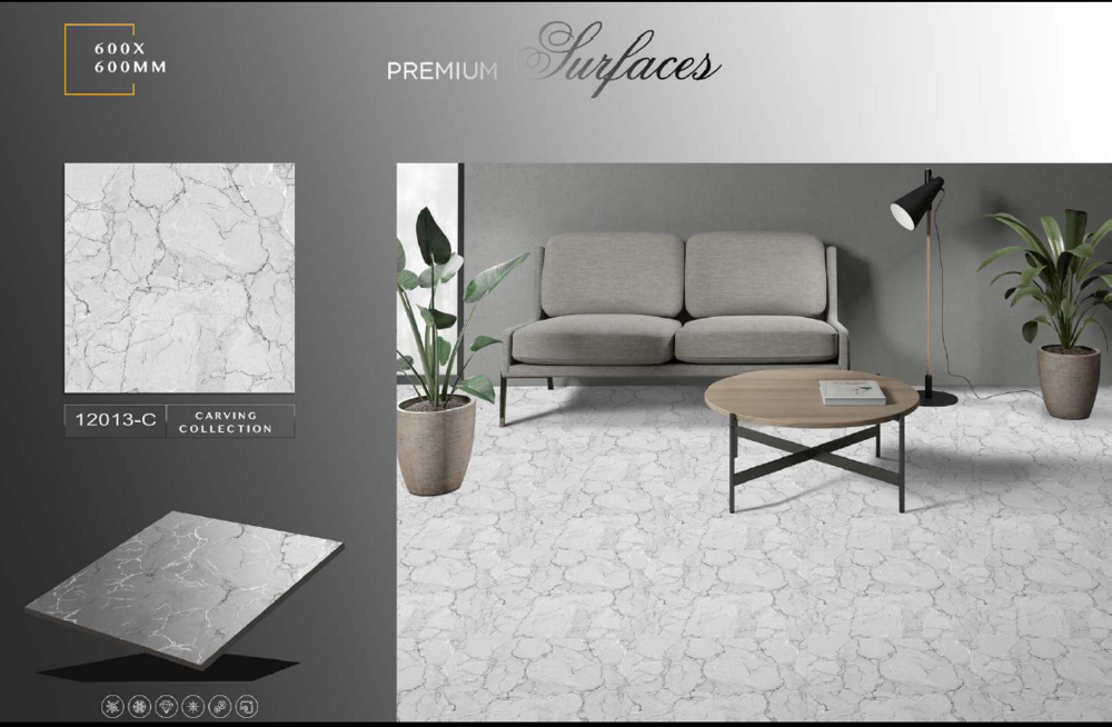 Polished porcelain tiles