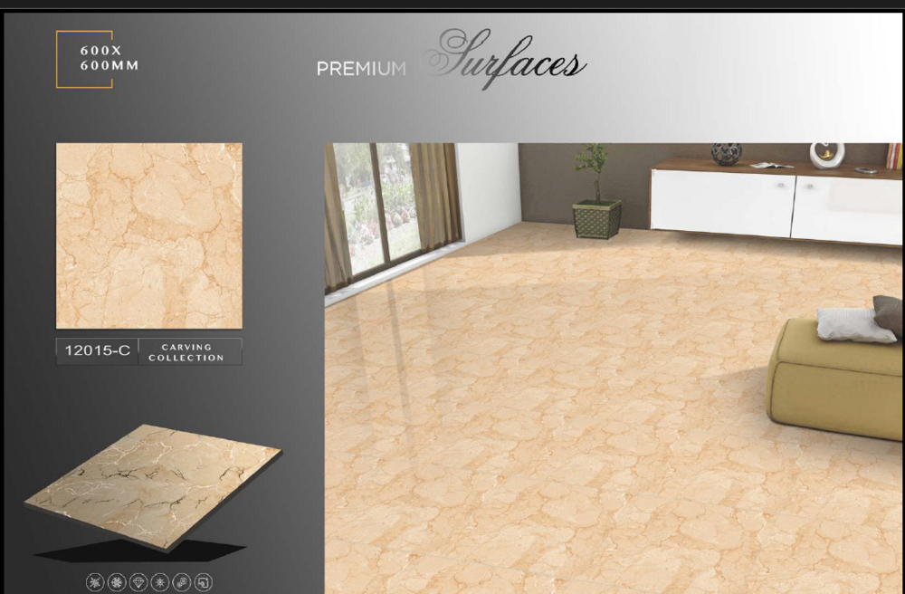 Polished porcelain tiles
