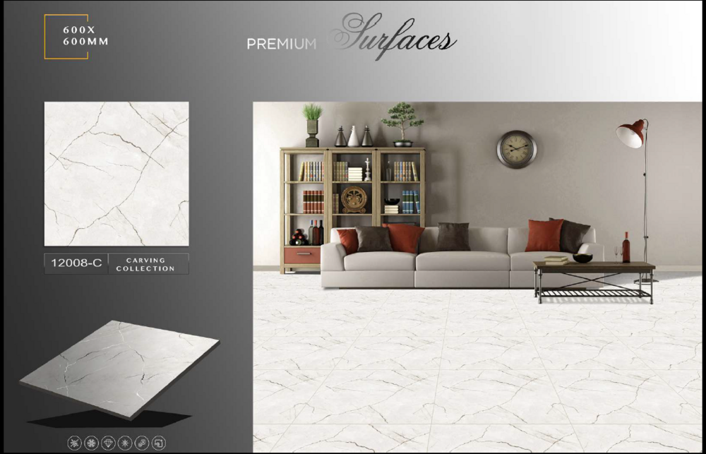 Polished porcelain tiles