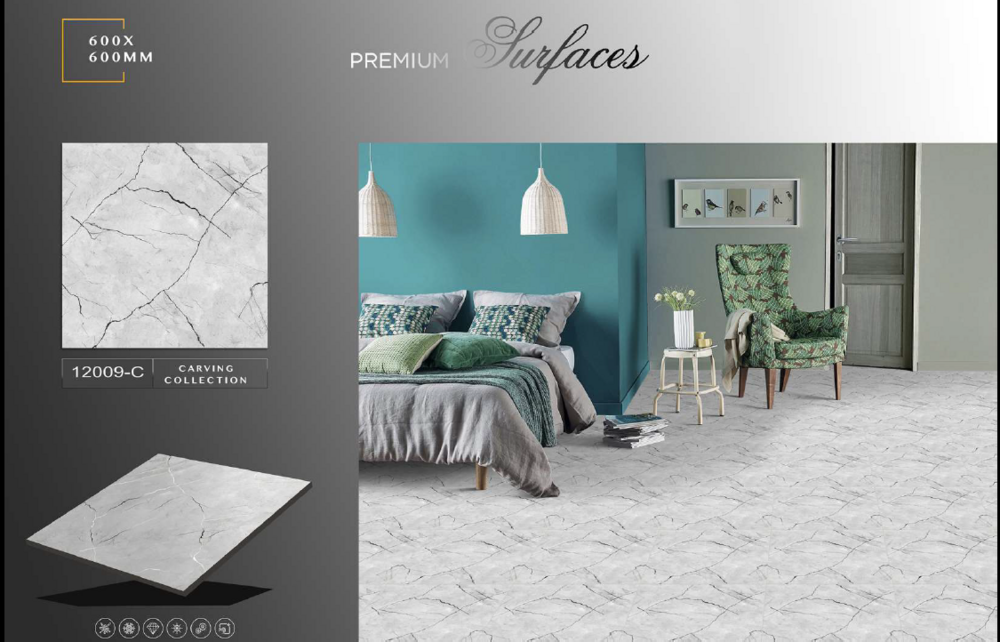 Polished porcelain tiles