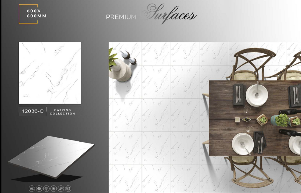 Glazed porcelain tiles