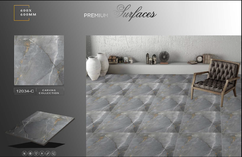 Glazed porcelain tiles