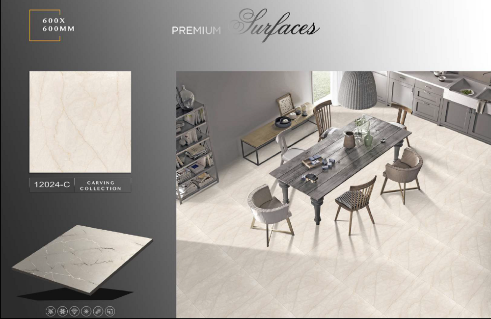 Glazed porcelain tiles