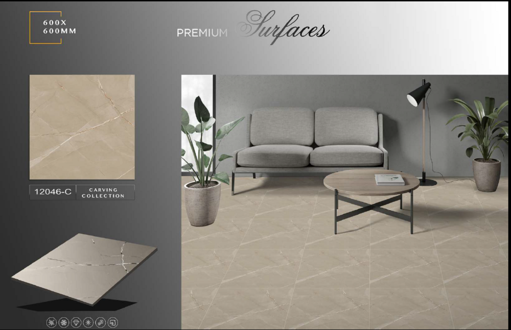 Glazed porcelain tiles