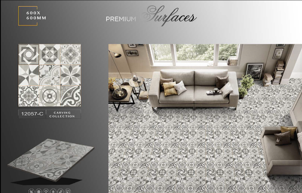 High-gloss porcelain tiles
