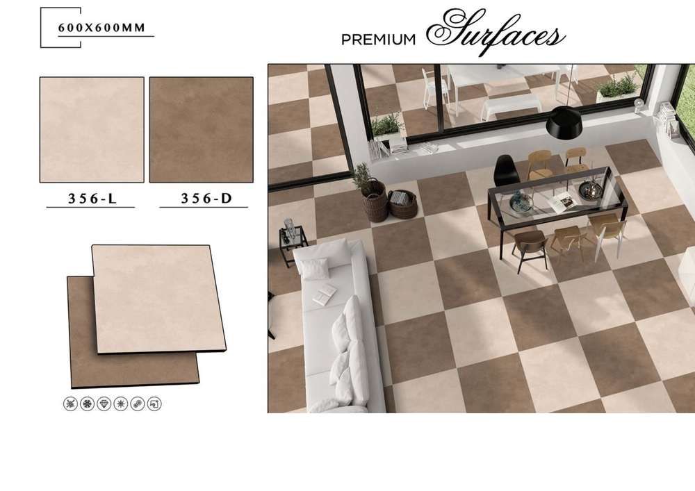 Wall and floor porcelain tiles