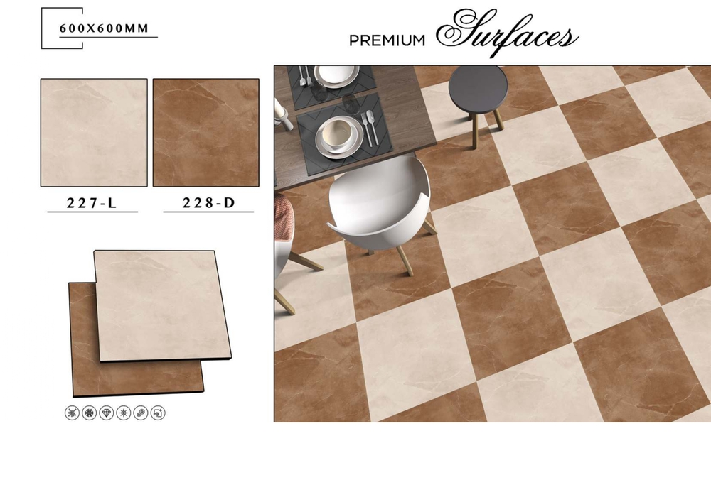 Wall and floor porcelain tiles
