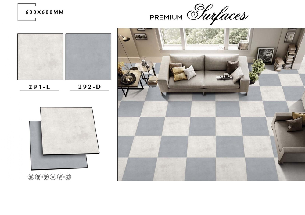 Wall and floor porcelain tiles