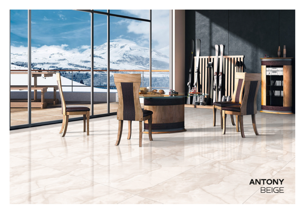 Porcelain tile flooring