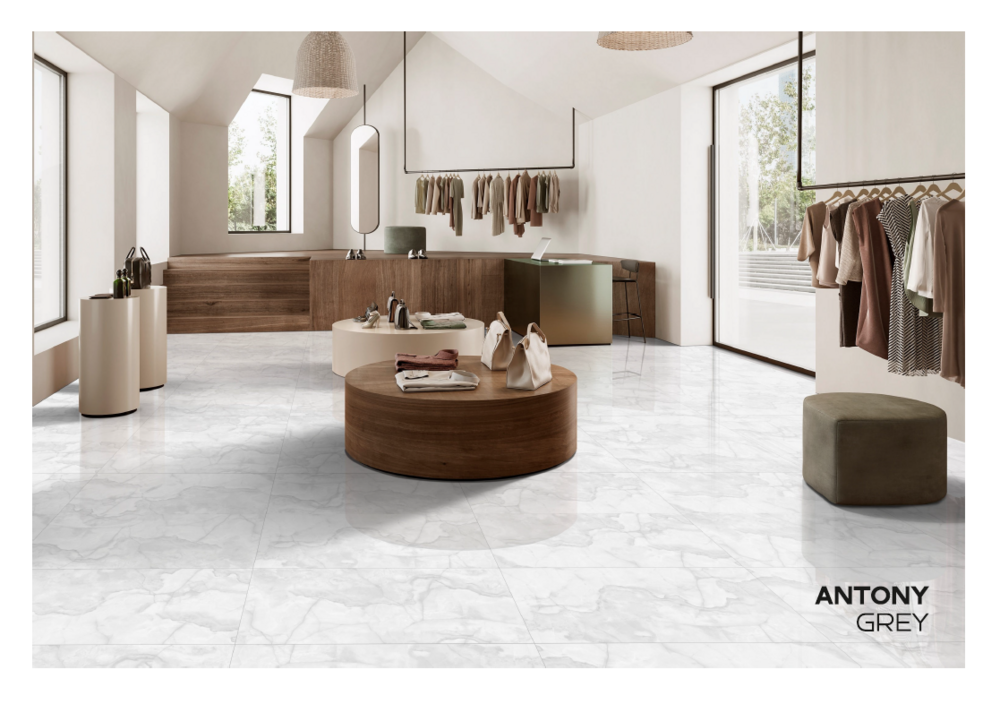 Porcelain tile flooring