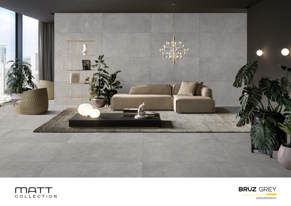 Large format porcelain tiles