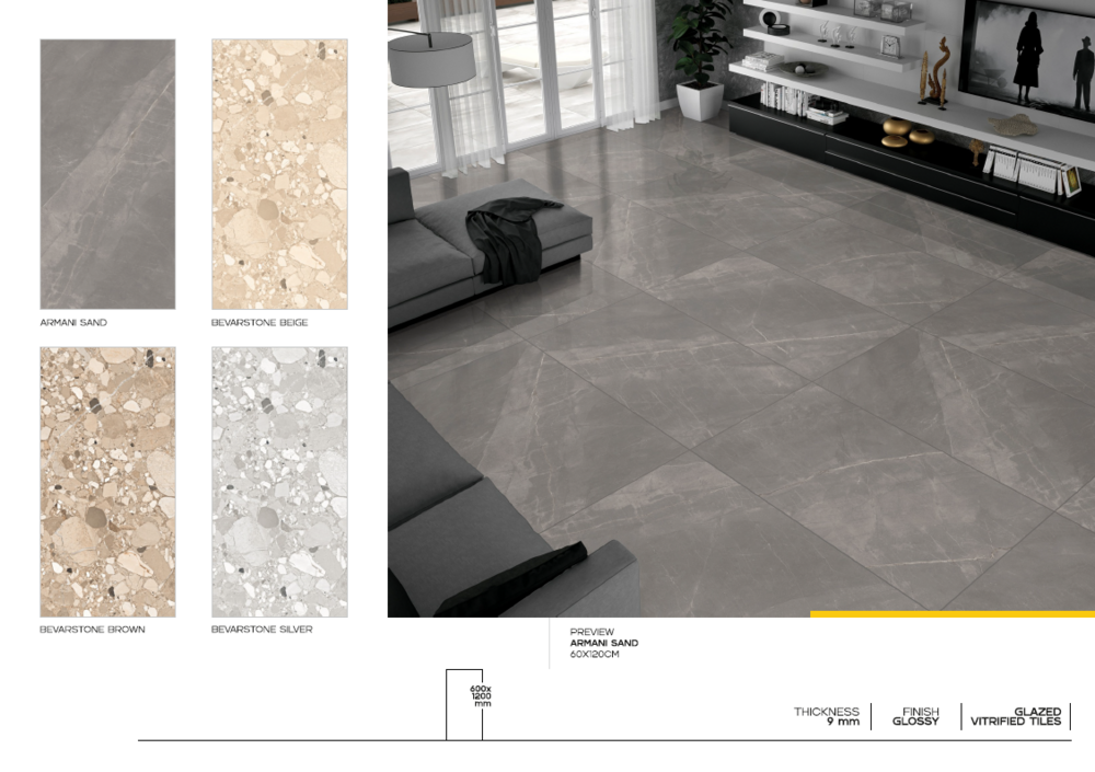 Porcelain tile cladding