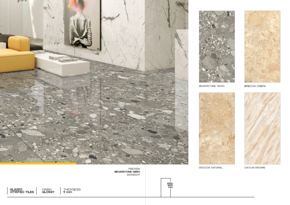 Porcelain tile cladding