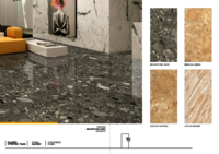 Porcelain tile cladding