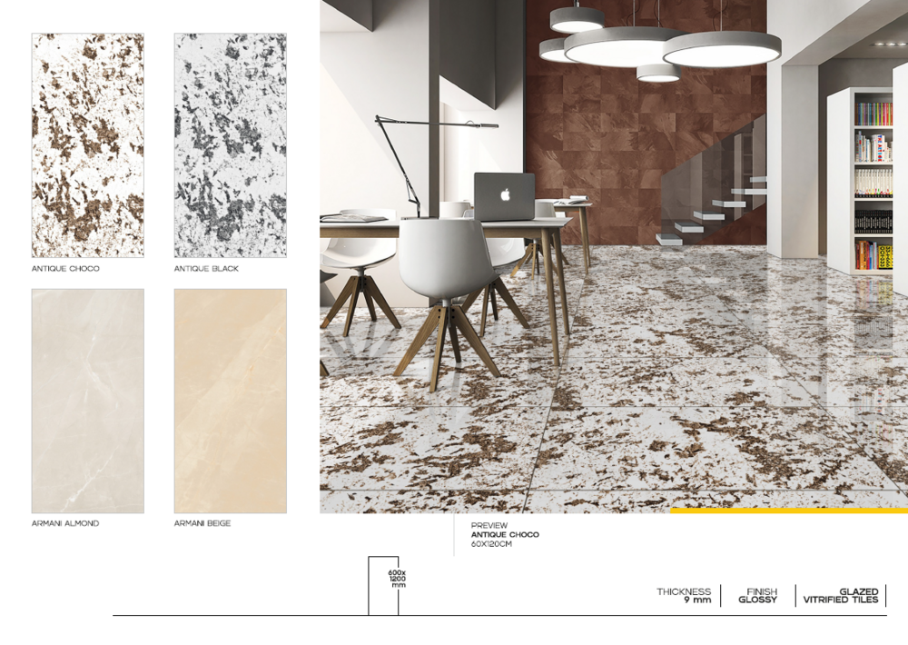 Porcelain tile cladding