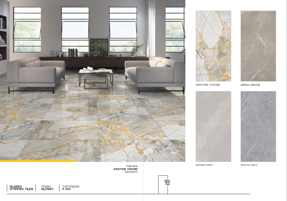 Porcelain tile cladding